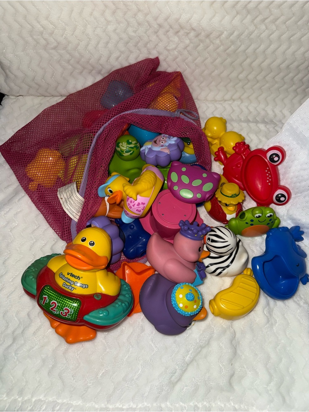 Bath Duck and Assorted Colorful Bath Toys Set - Multi
